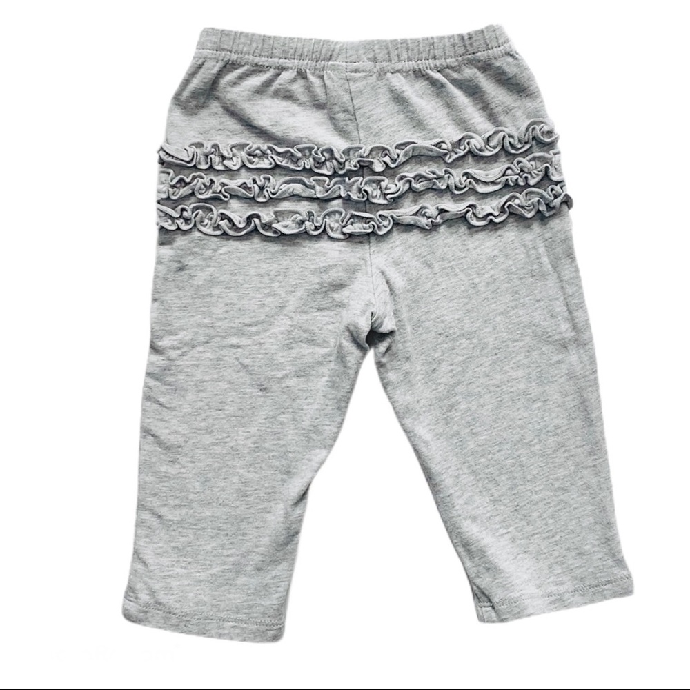 Grey Ruffle Bum Baby Girl Leggings - 9 Months